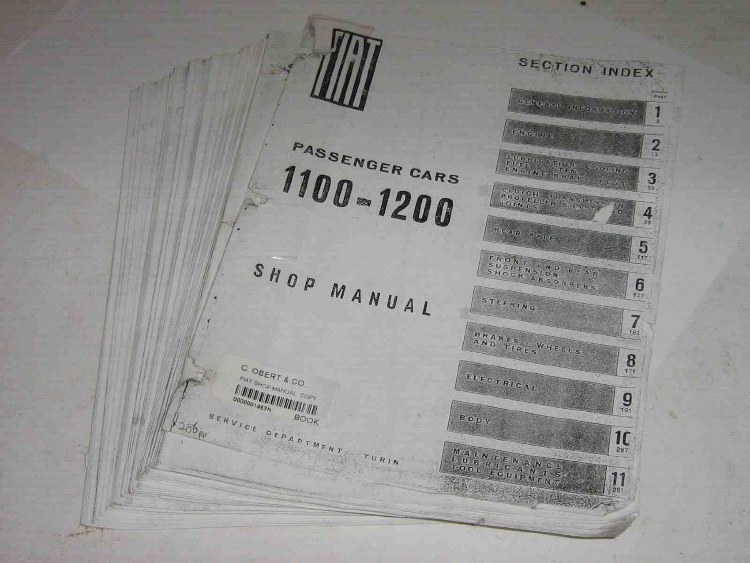 FIAT SHOP MANUAL, COPY