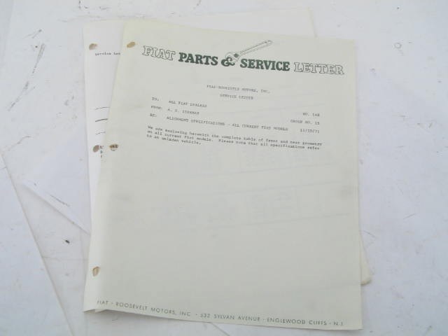 ALIGNMENT SPECIFICATIONS, COPY