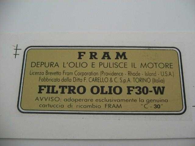 FRAM OIL FILTER WATER TRANSFER