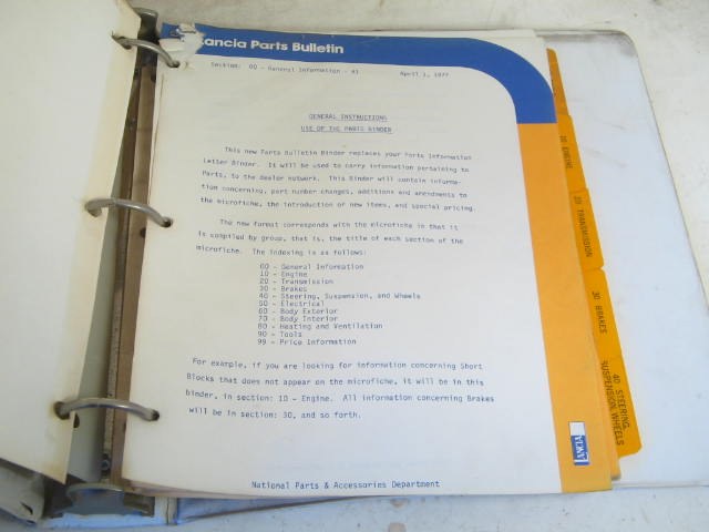 PARTS BULLETIN UPDATES, COPY
