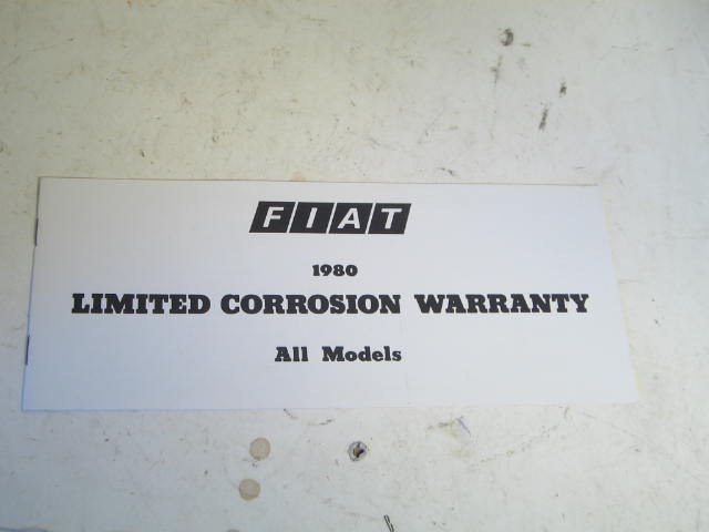 1980 CORROSION WARRANTY, COPY