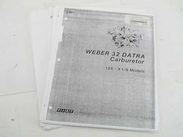 WEBER 32 DATRA CARB BOOK, COPY