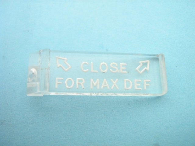 "CLOSE FOR DEFROST" EMBLEM