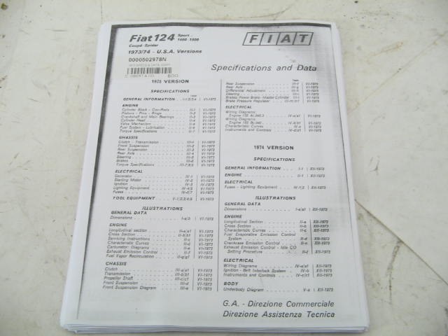 1973 SPECS & DATA, COPY
