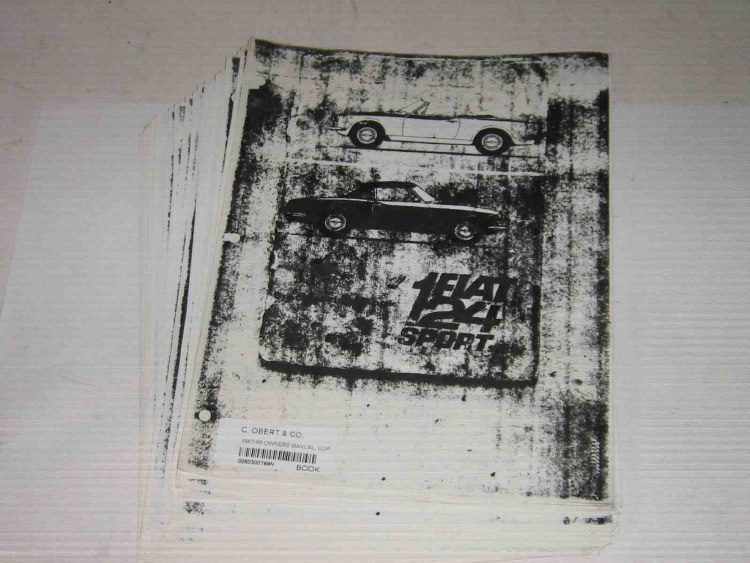 1967-68 OWNERS MANUAL, COPY