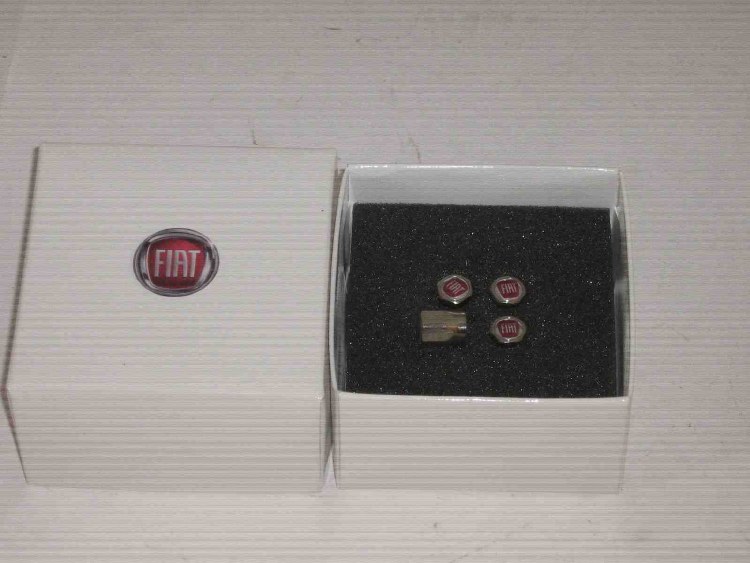 4 VALVE CAPS W NEW FIAT EMBLEM