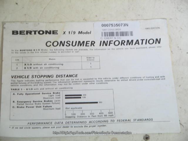 1985 CONSUMER INFORMATION,COPY