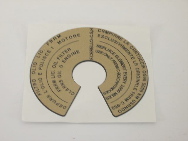 OIL FILTER COVER STICKER