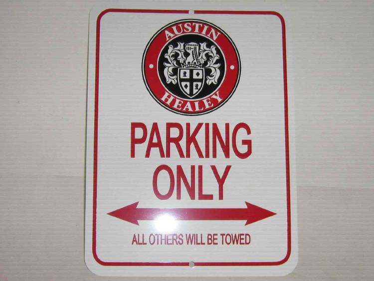 AUSTIN HEALEY PARKING SIGN