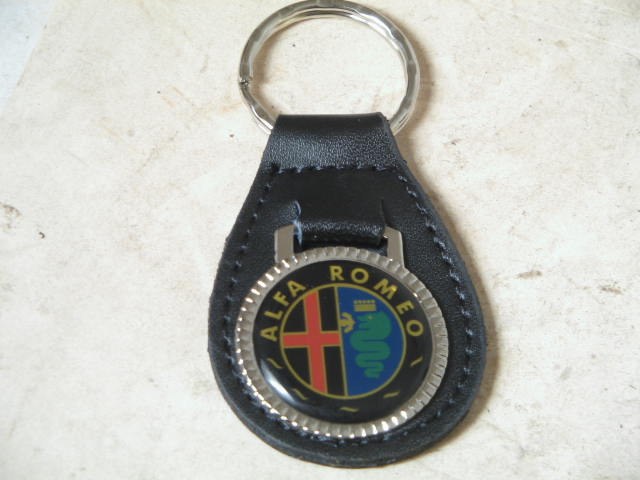 ALFA BLACK LEATHER KEY FOB