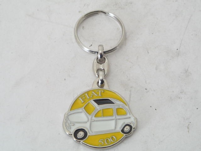 WHITE FIAT 500 KEY FOB