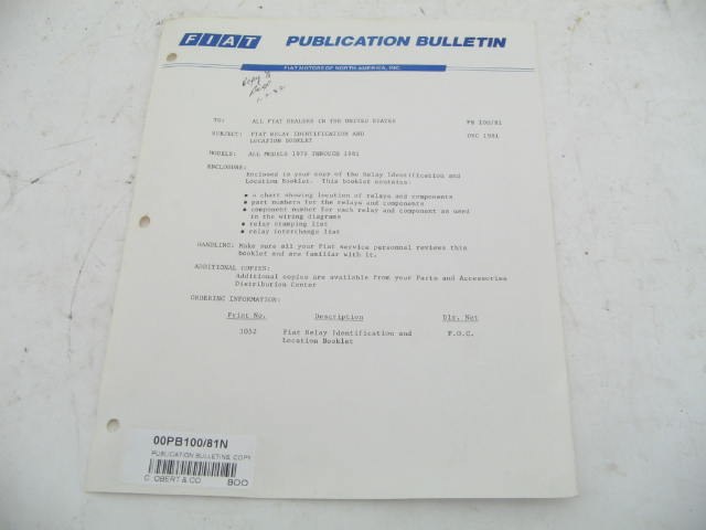PUBLICATION BULLETINS, COPY