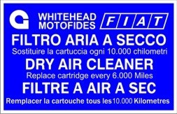 WHITEHEAD AIR CLEANER STICKER