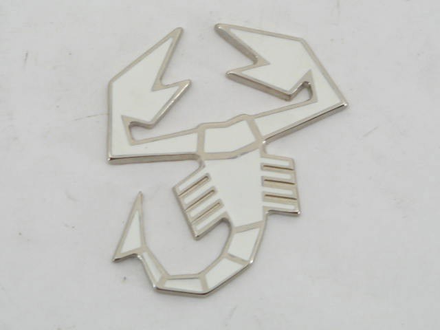 WHITE ABARTH METAL EMBLEM