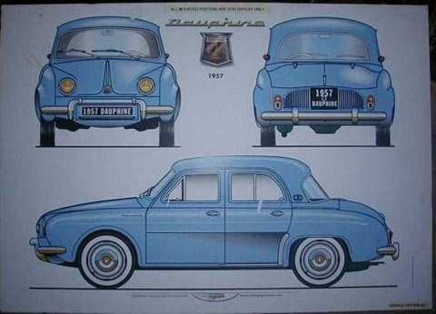 1957 RENAULT DAUPHINE POSTER