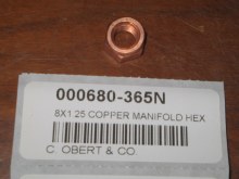 8X1.25 COPPER MANIFOLD HEX NUT