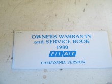 1980 OWNERS SERVICE BOOK, COPY