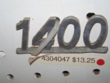 1972-73 "1400" TRUNK EMBLEM
