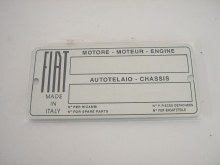 FIAT REPLACEMENT ID PLATE