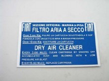 FIAT DRY AIR CLEANER STICKER
