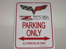 Z06 505 HP PARKING ONLY SIGN
