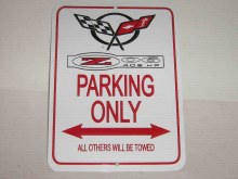 Z06 405 HP PARKING ONLY SIGN