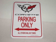 CORVETTE PARKING ONLY SIGN