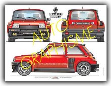RENAULT R5 TURBO 3 VIEW POSTER