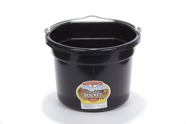 Bucket 8qt Flat Back Black
