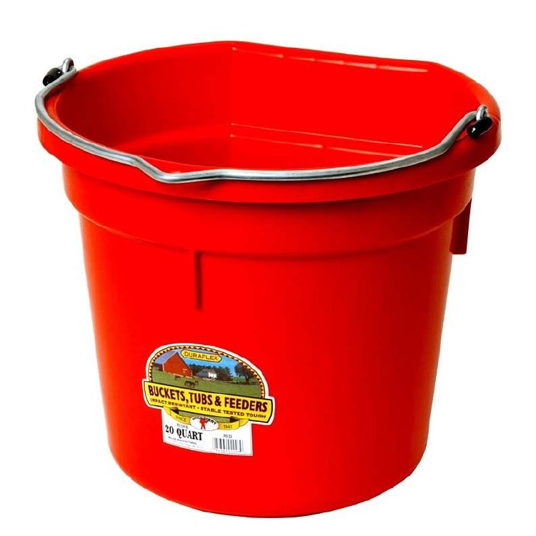Bucket 20qt Flat Back Red