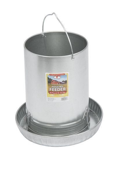 Poultry Feeder Galvanized Hanging 30lb