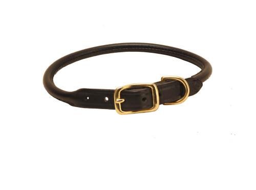 Circle-T Rolled Leather Collar Brown 14"