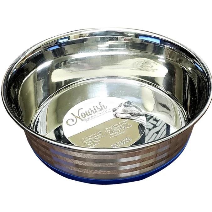 Bowl- Stainless Steel Bonded Rubber Base 58oz
