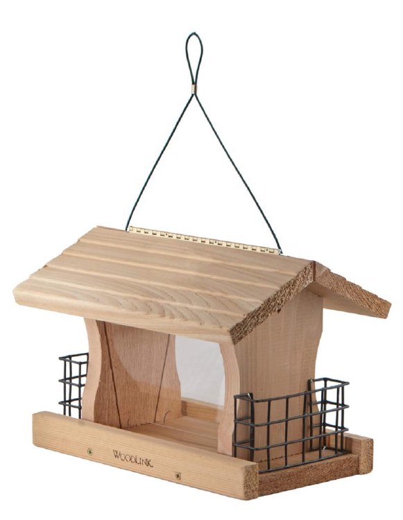 Wooden Cedar Feeder w/Suet Holder
