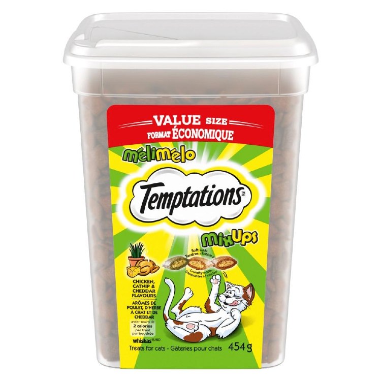 Temptations Mix-Ups Chicken/Catnip/Cheddar 454g Tub