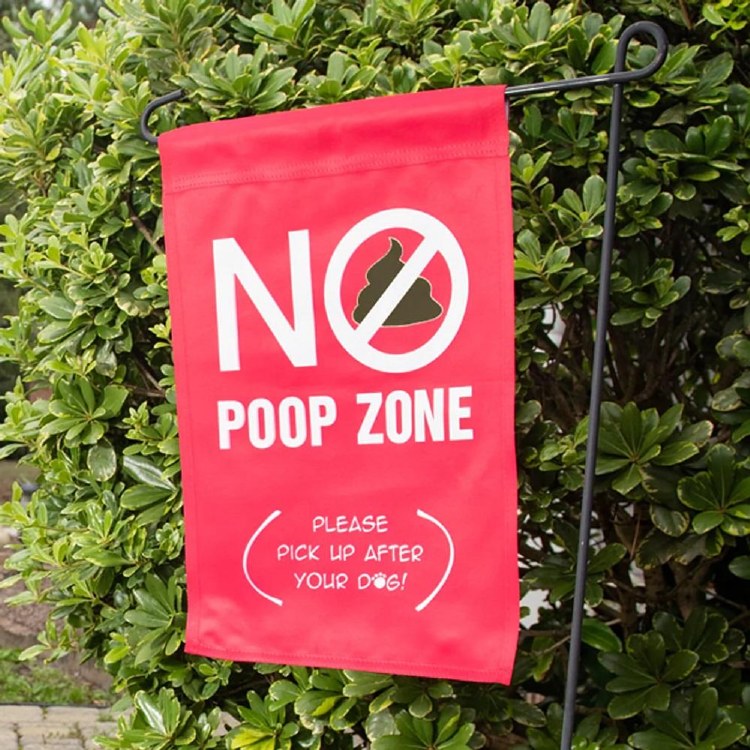 Garden Flag- No Poop Zone