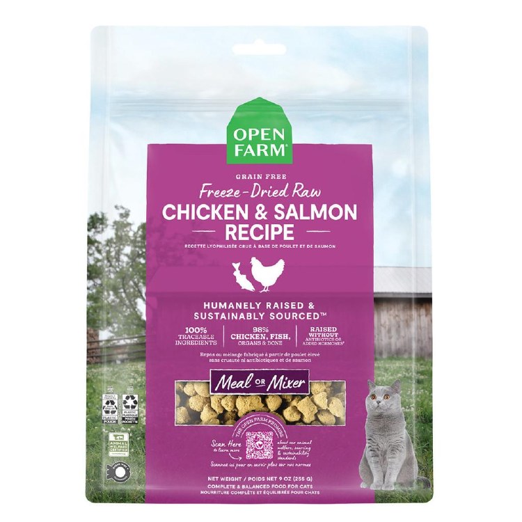 Open Farm Cat Freeze Dried Chicken & Salmon 9oz