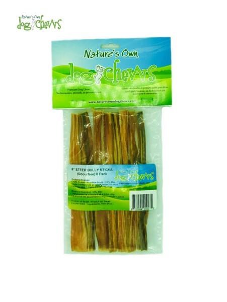 Natures Own Steer Bully Stick 6in 8pk