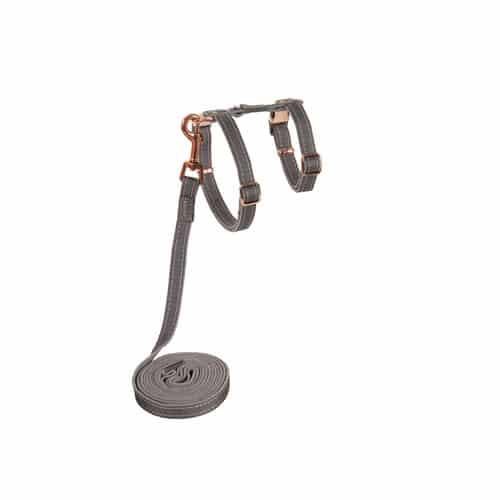 Harness-Cat Grey w Leash