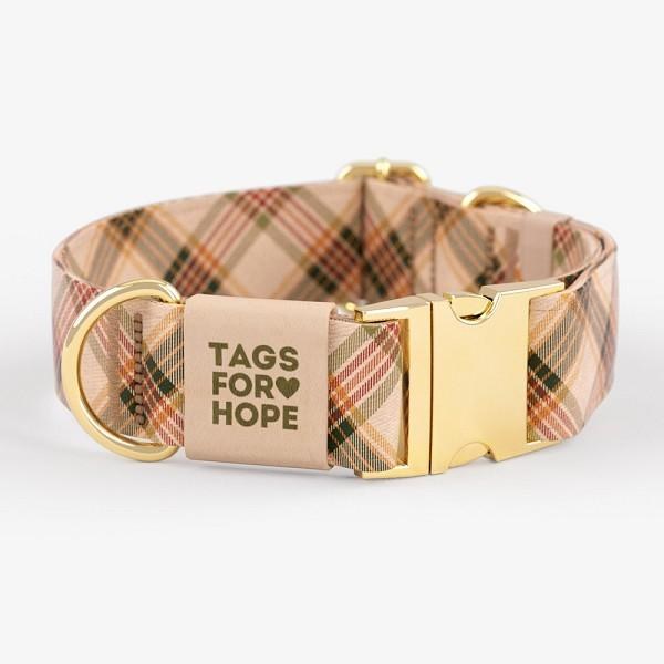 TFH Cat Collar Latte Plaid S