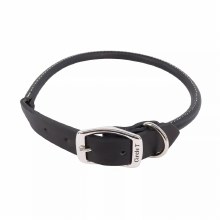 Circle-T Rolled Leather Collar Black 16"