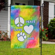 Garden Flag- Peace Love Dog