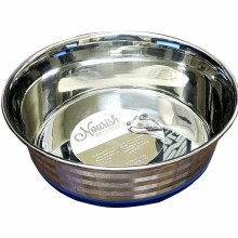 Bowl- Stainless Steel Bonded Rubber Base 40oz