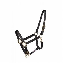 Western Rawhide Adjustable Nylon Halter Horse Bk