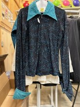 Western Show Shirt- Lg Teal