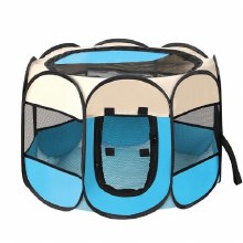 Soft Folding Playpen Bl/Wh Lg