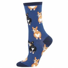 Socks- Corgi Butt Blue