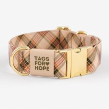 TFH Cat Collar Latte Plaid S