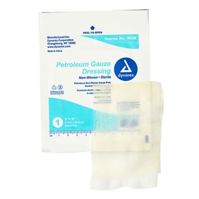 3"x9" Petroleum Gauze Dressing-Case