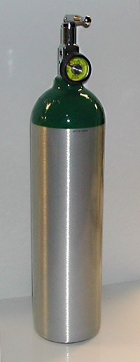 ME Aluminum Oxygen Cylinder with Toggle Valve (Empty)